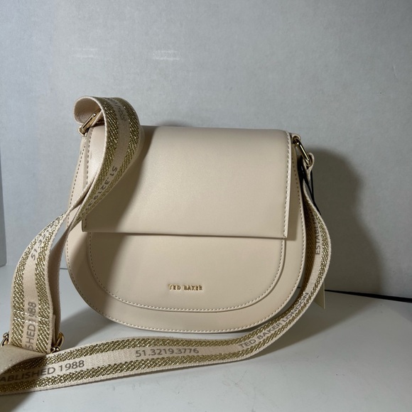 Ted Baker Handbags - Ted Baker Beige Crossbody Bag with Gold Accents
